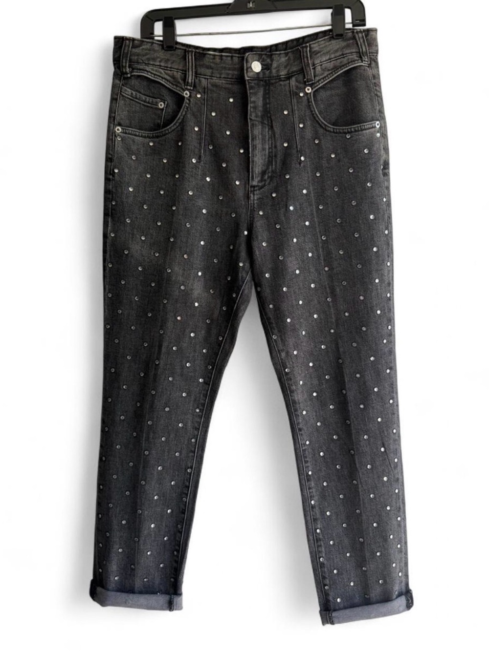 Pilcro Black Studded Boyfriend Jeans